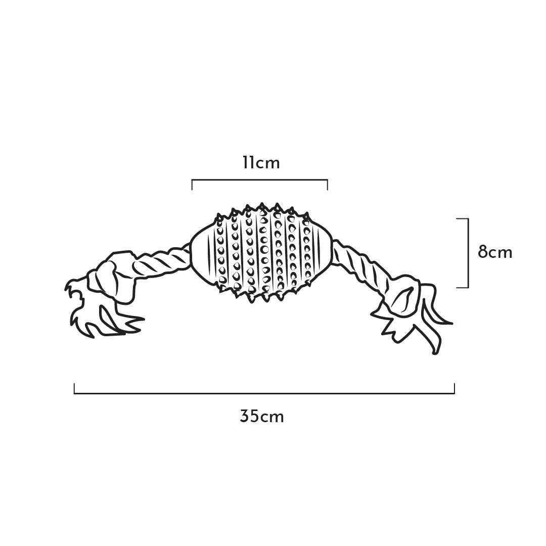 Rugby Spike & Rope Dog Toy - M