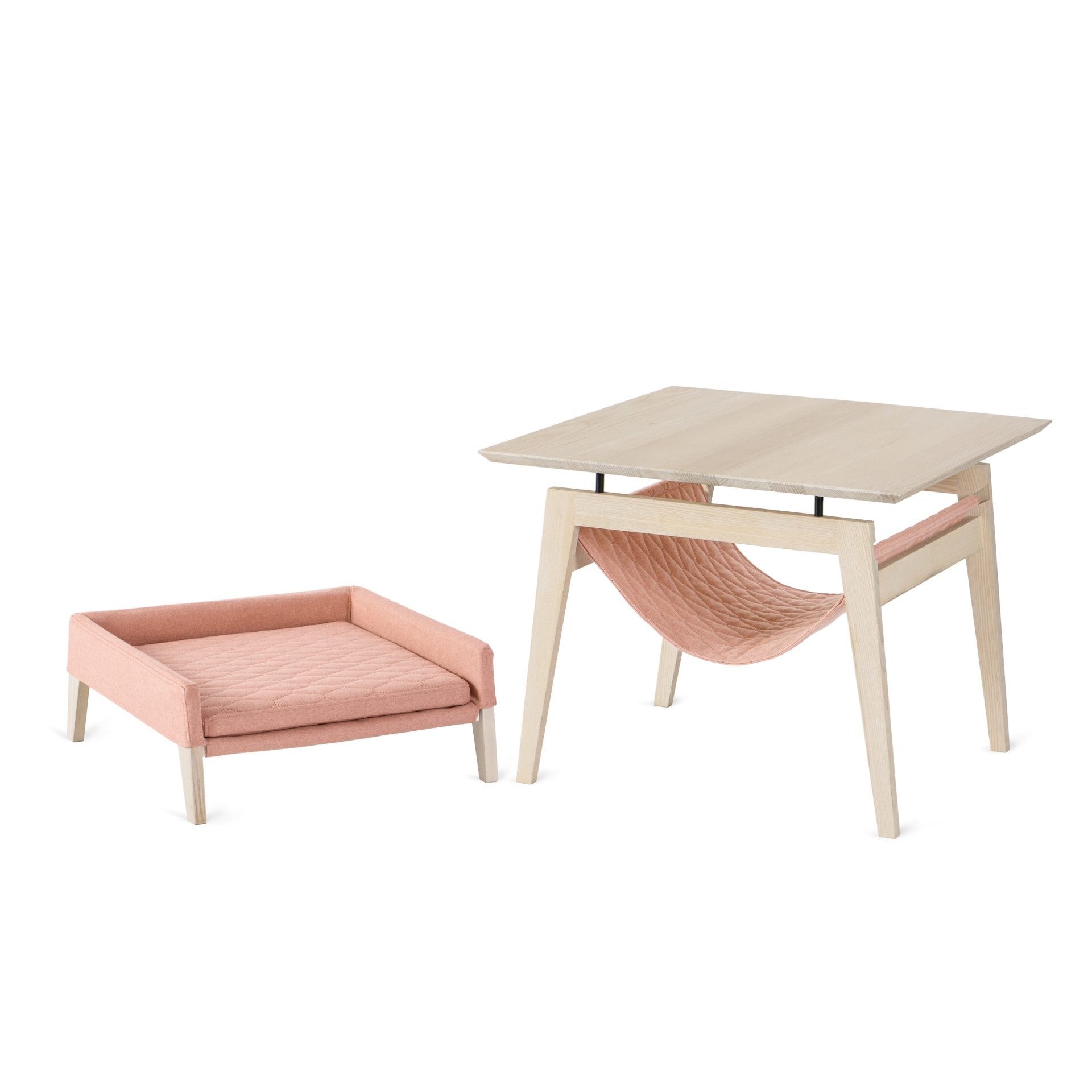 Kikko Table &amp; Lulu Bed for Cat - Raspberry 